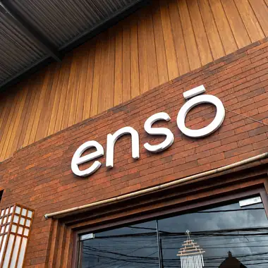 The sign on the timber facade - ENSO Japanese Fusion & Bar, Jl. Tanah Barak No.19, Canggu, Bali
